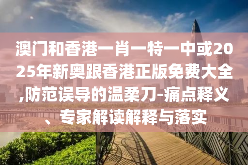 澳門和香港一肖一特一中或2025年新奧跟香港正版免費(fèi)大全,防范誤導(dǎo)的溫柔刀-痛點(diǎn)釋義、專家解讀解釋與落實(shí)